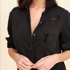 Worn once! Distressed Flannel